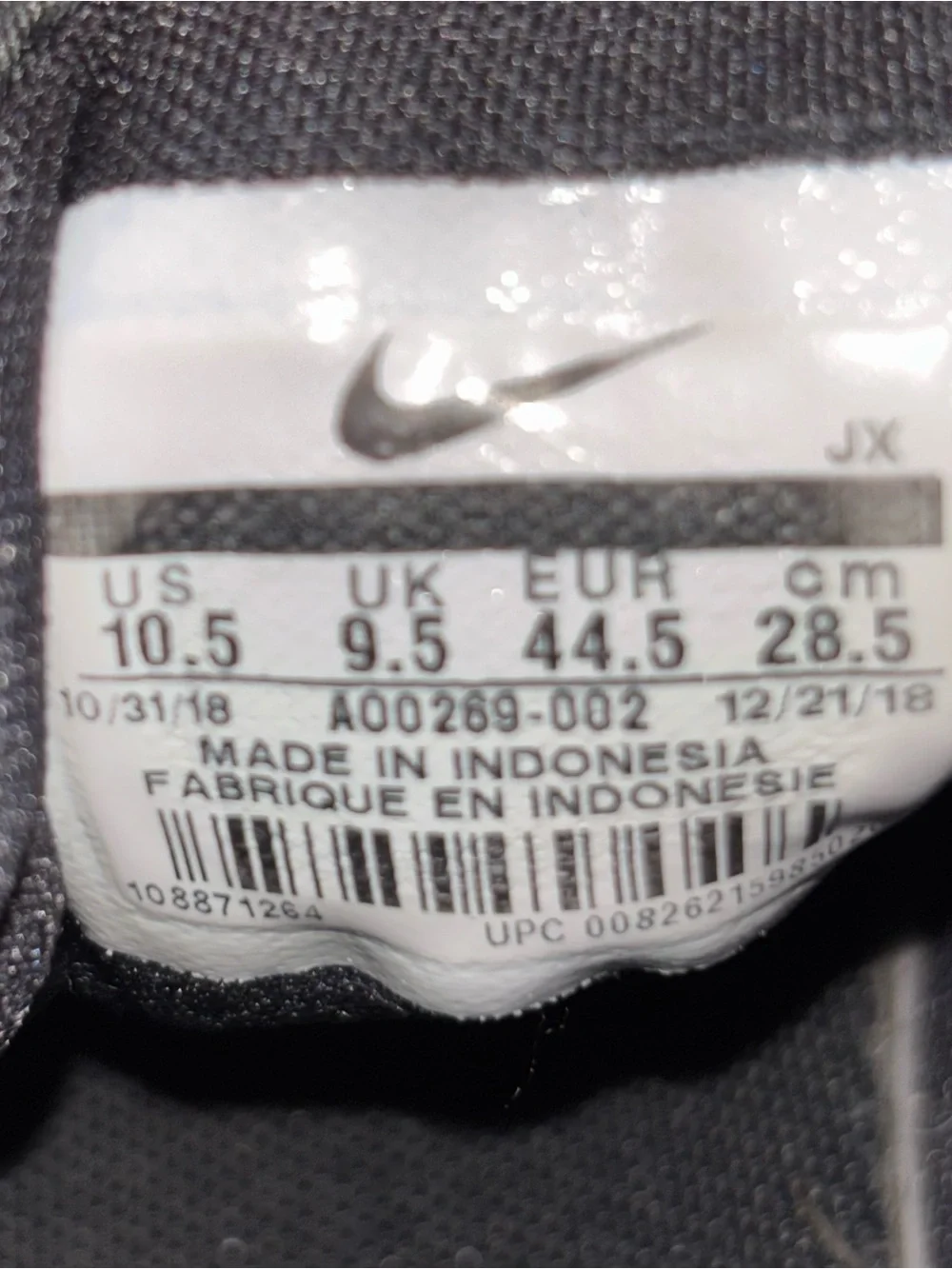 Men’s Nike Zoom 2K ‘Triple Black’ Athletic Sneakers- Sz 10.5